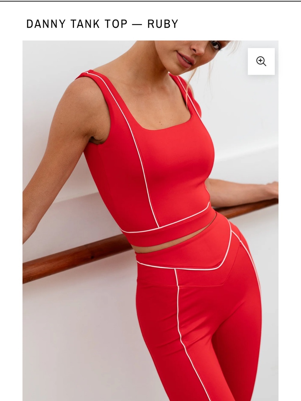 Danny Ruby Red Crop Sports Bra with Contrast Piping